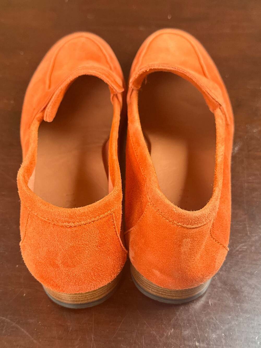 M.Gemi The Sacca Donna Tangerine Orange Suede Penny Loafers, Beautiful Size 40.5 - Picture 5 of 8